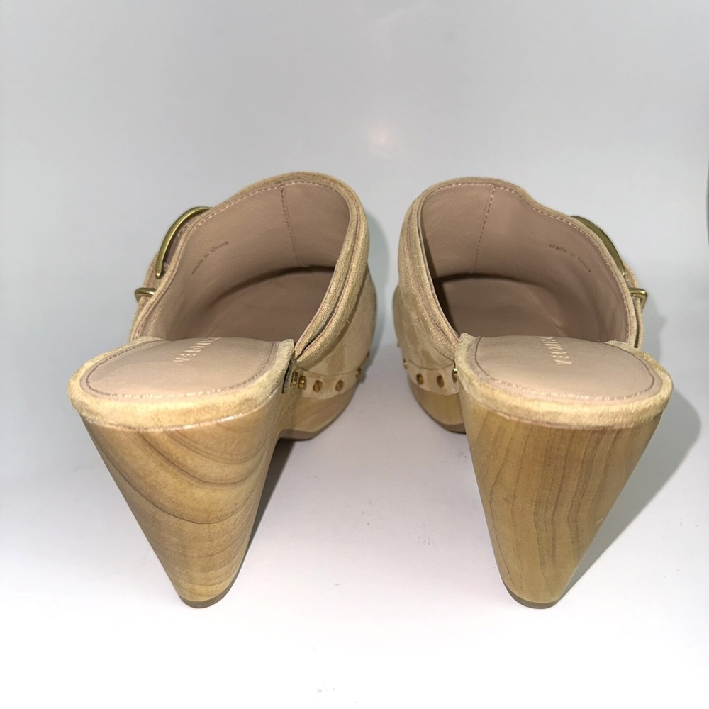Veronica Beard Hendrix Clogs Tan Suede Studded Sandals Mule Women's Size 8.5 - Picture 7 of 10